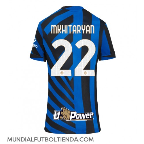 Camiseta Inter Milan Henrikh Mkhitaryan #22 Primera Equipación Replica 2024-25 para mujer mangas cortas